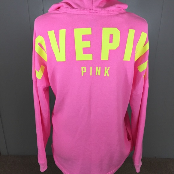 PINK strappy front hoodie tunic, xsmall - Picture 8 of 8